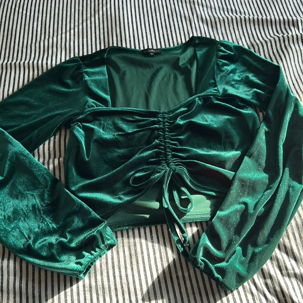 NWT Nordstrom Ever After Cropped Velvet Top